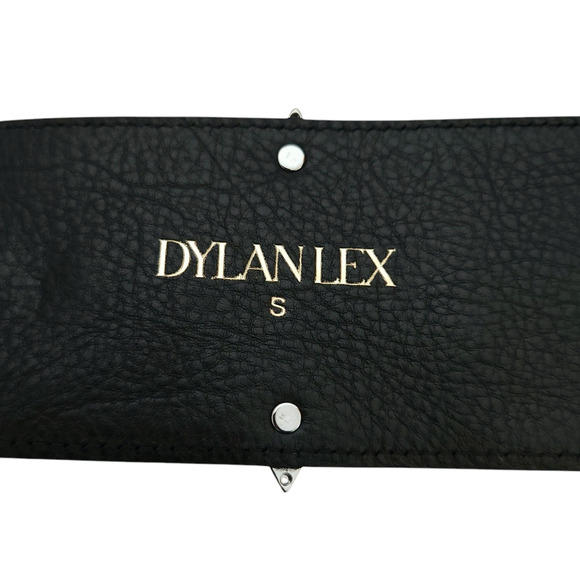 DYLAN LEX Romy black leather wide statement high waist medallion charm belt Sz S - Picture 9 of 11